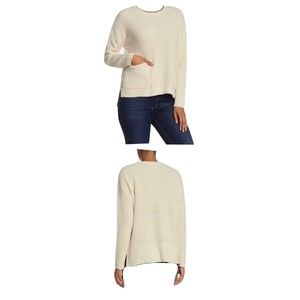 MELLODAY New Women's Ivory Two Pocket Wool Pullover Plush Knit Sweater XS